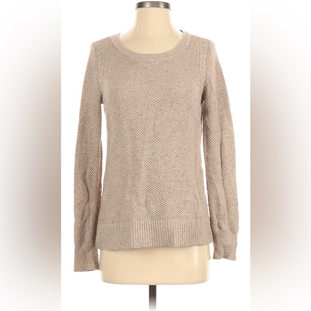 🌻 2/$10 Loft light brown chunky knit sweater size small